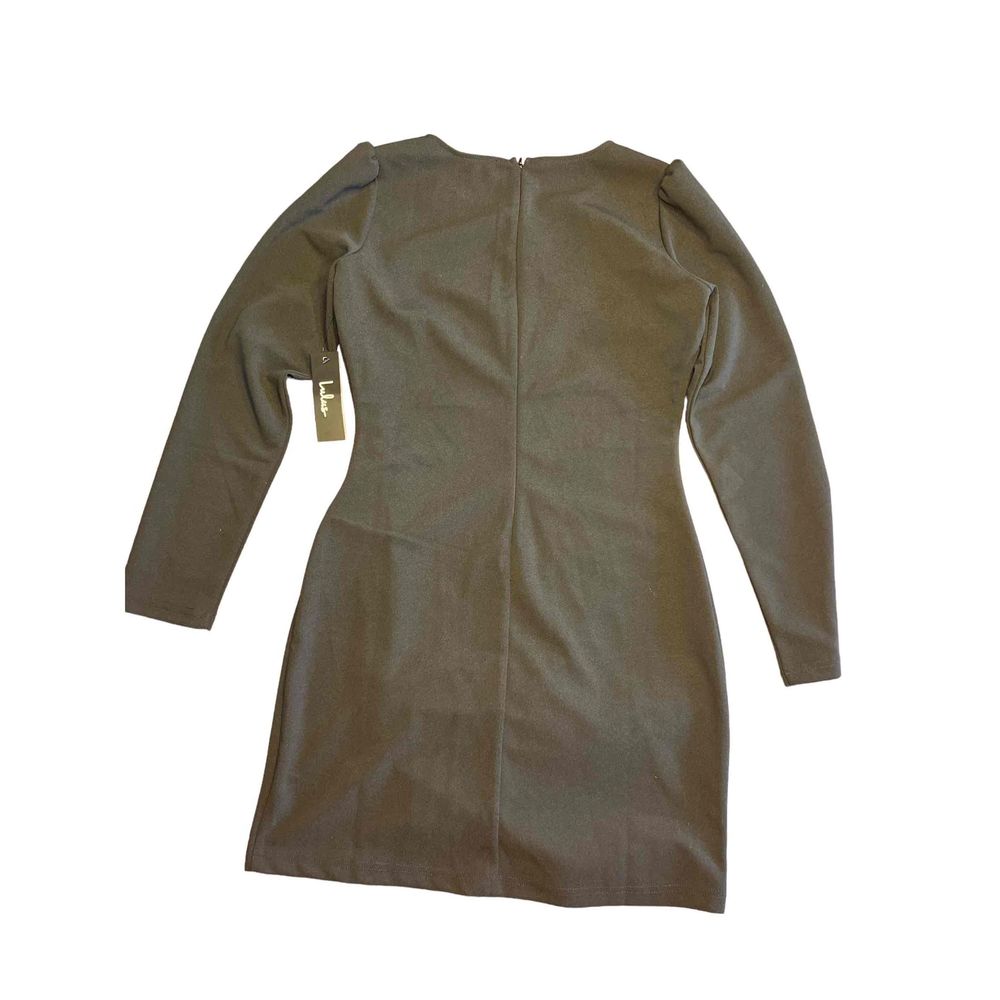 Nwt amazement lulus Medium flirty little black ruched long sleeve bodycon dress - Picture 3 of 7